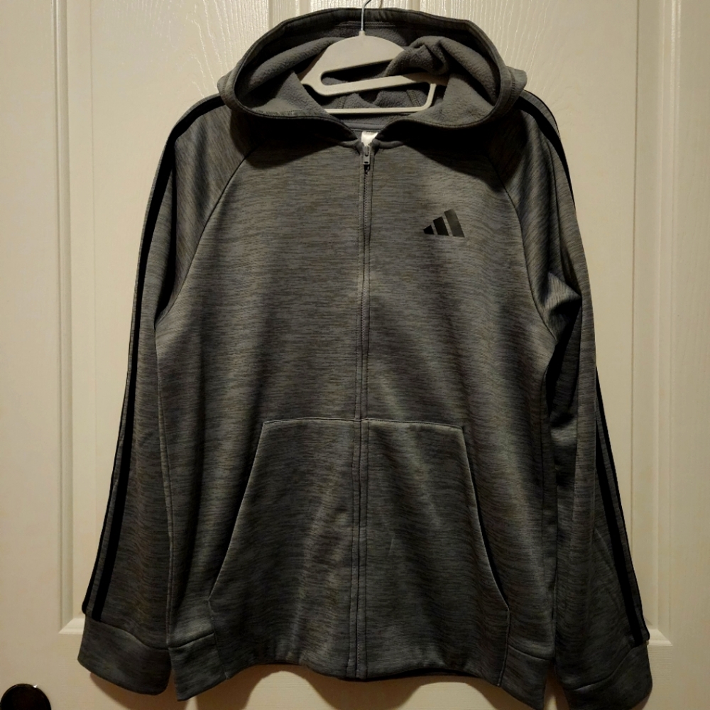 Adidas boys zip-up hoodie, size US 14/16
